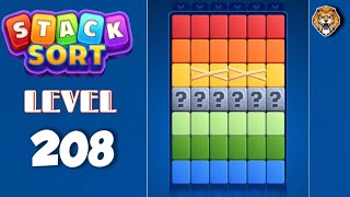 Stack Sort : Color Puzzle Level 208 Walkthrough screenshot 2