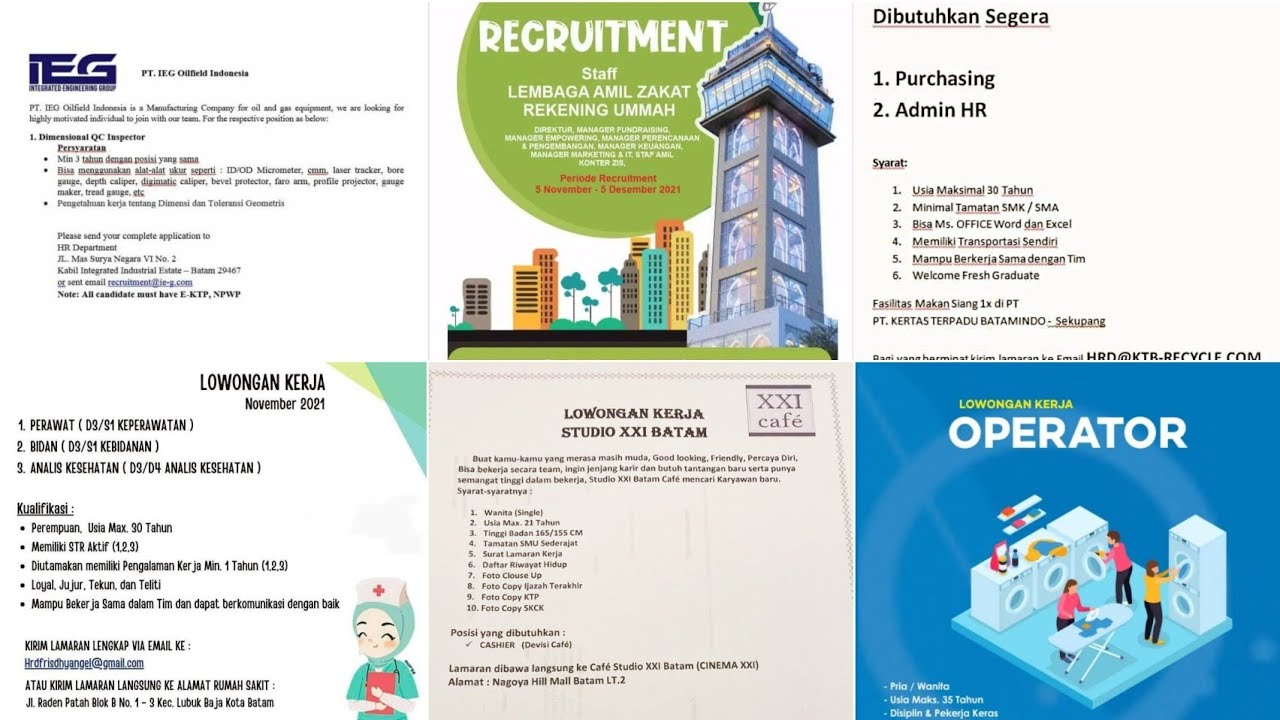 Lowongan kerja Batam hari ini