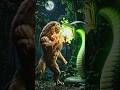 Golden lion vs big green snack 🤜🔥💥epic fight#youtubeshorts #battle #lion #snake #animals