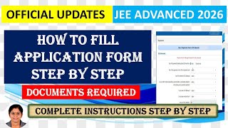 JEE advanced application form filling step by step