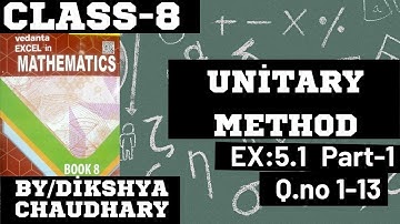 Class 8//Unitary Method EX:5.1 part 1