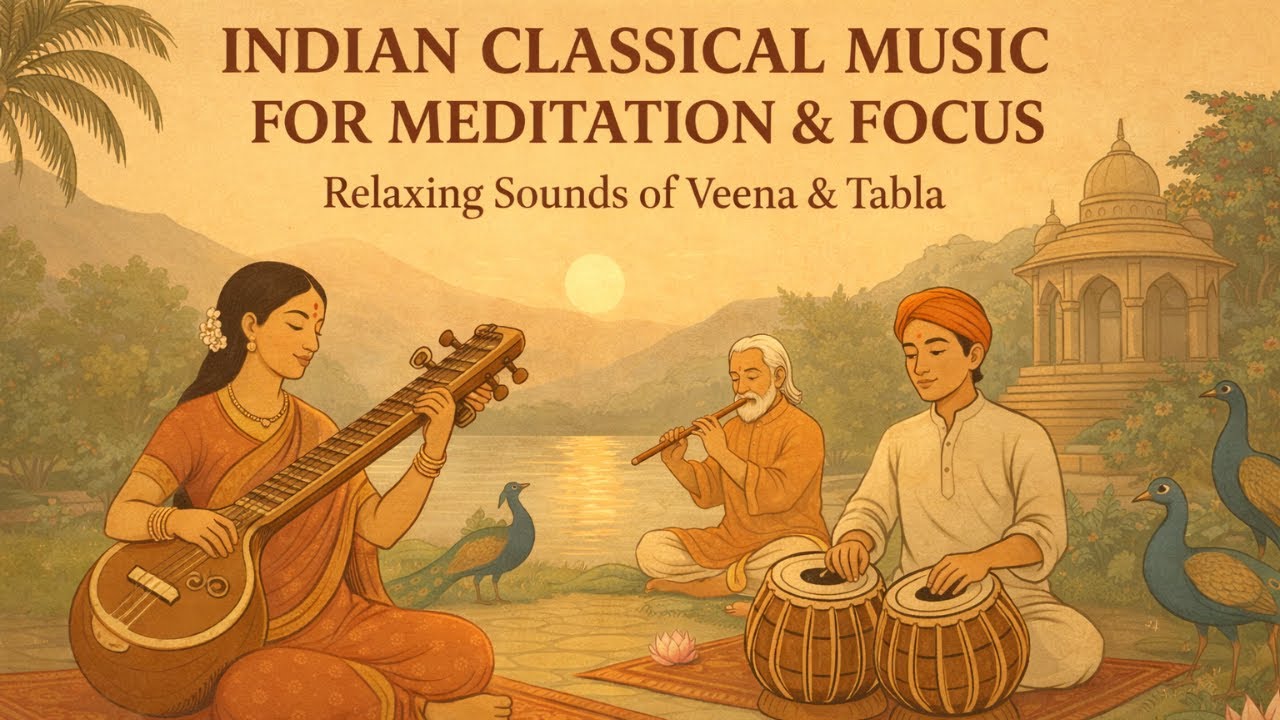 Indian Classical Music for Meditation & Focus | Veena & Tabla for Deep Concentration, Study & Calm