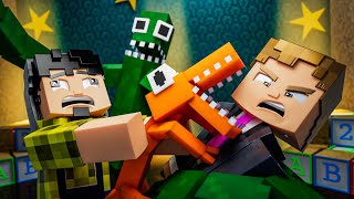 ORANGE E GREEN DO RAINBOW FRIENDS ME ATACARAM NO MINECRAFT !! AVENTURA COM MODS