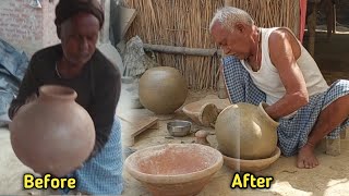 making pottery with natural clay | pottery making in india | pottery making game