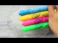 Satisfying slime coloring swirls using mr sketch fruit scented markers