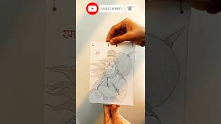 🔥 Shadow Power Hanuman Ji Drawing 😱 Divine Ram Bhakt Art 🚩 #shorts