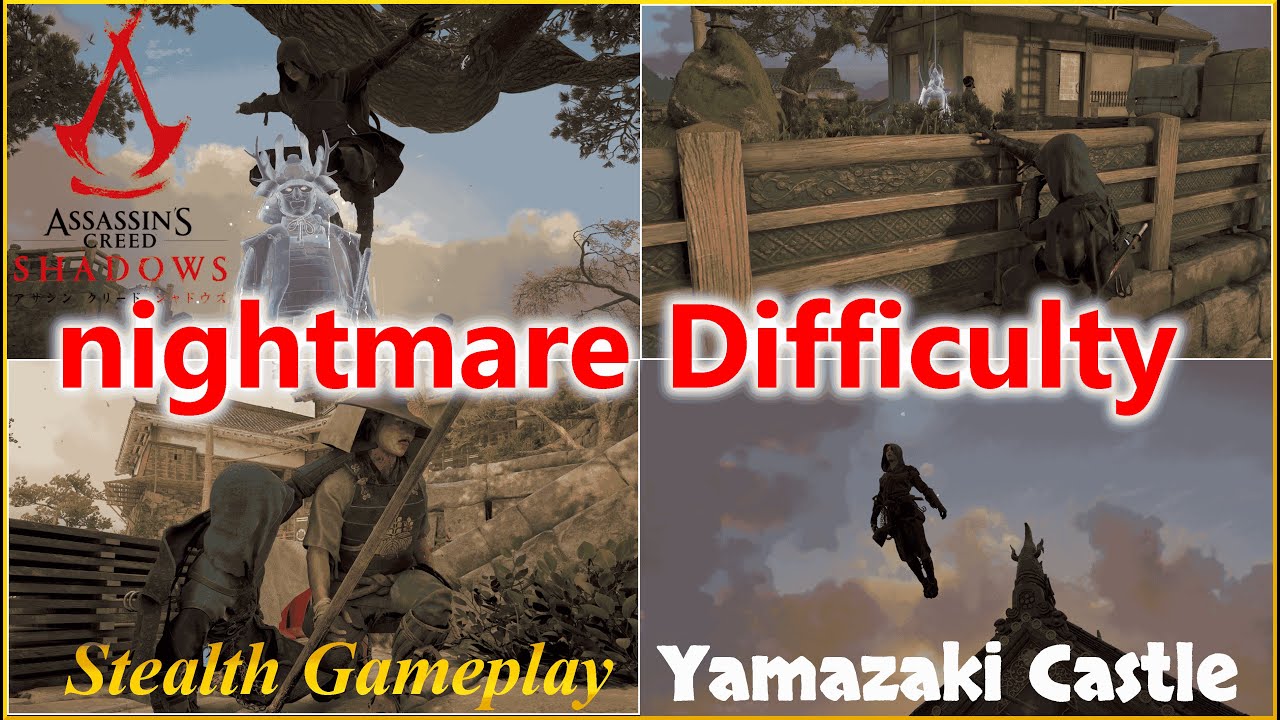 Assassin's Creed Shadows Nightmare Difficulty Gameplay yamazaki castle