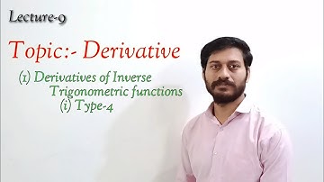 12th Maths Derivative Lecture-9 (Derivative of Inverse Trigonometry) by Integrate Classes Latur.