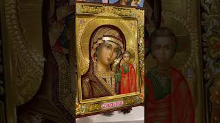 Рукописная Казанская икона с полировкой золота