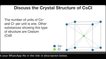 Discuss the crystal Structure of CsCl. | Solid State | Physical Chemistry