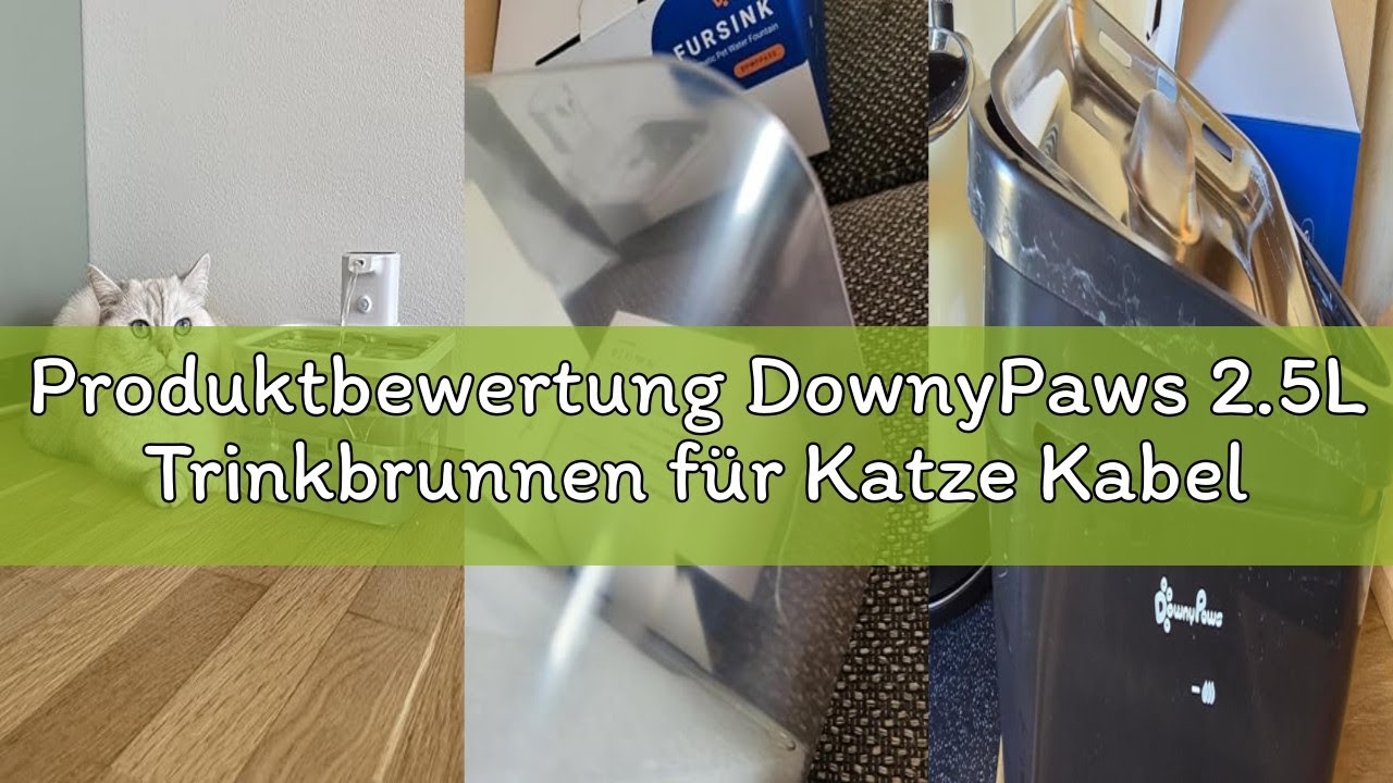 Produktbewertung DownyPaws 2.5L Trinkbrunnen für Katze Kabellos, Katzenbrunnen Kabellos mit Bewegung