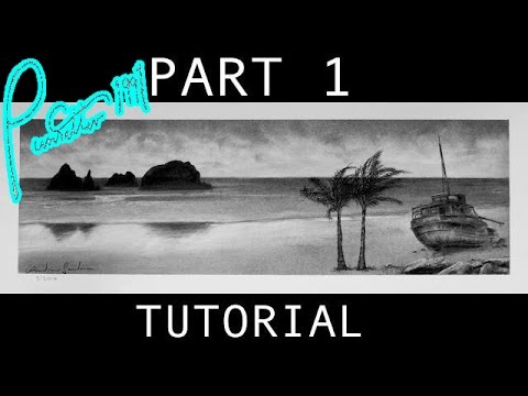How to Draw A Beach Scene With Shipwreck Part 1