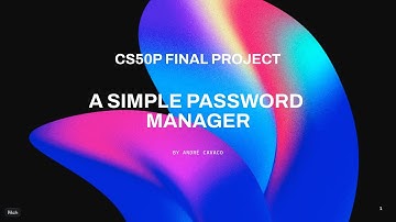 CS50P Final Project - A password Manager