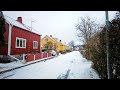 Winter Walk in Stockholm Suburb Enskede (4K)