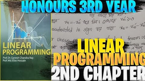 Linear Programming-Chapter 2-Honours 3rd year