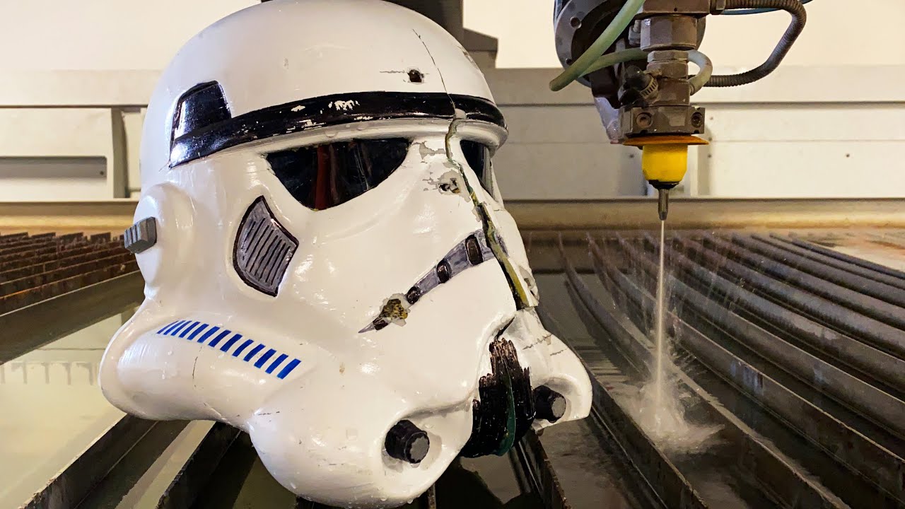 Bulletproof Stormtrooper Helmet vs 60,000 psi Waterjet | 3D Printed...