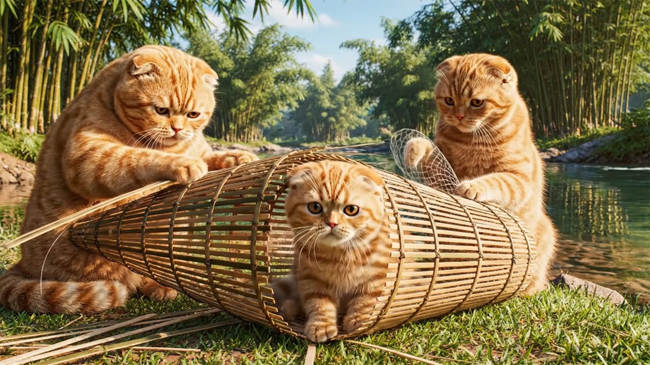 Adorable Ginger Kitten Joins Its Family in Harvesting & Village Crafting Adventures 🍓🌶️🐾