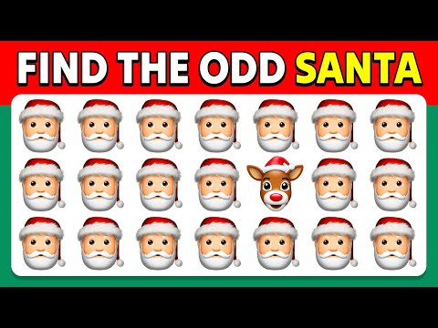 Spot the Odd One Out Christmas Emojis (40 Christmas Emoji Puzzles)