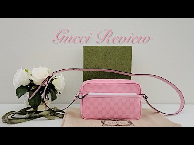 Gucci Attache small shoulder bag in pink GG Crystal canvas