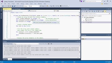 Tutorial 8-1 Visual Basic Array Usage