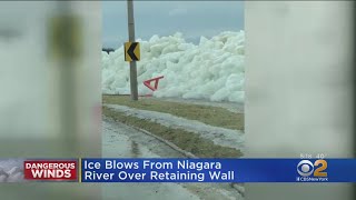 High Winds At Niagara River Cause 'Ice Tsunami'