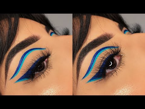 Video: blue graphic eyeliner tutorial | Alexandra Leyva