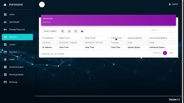Show Session list from client portal | Reports | PHP Radius