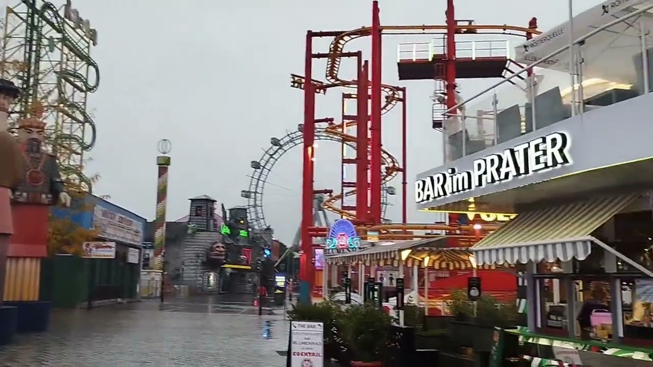 Венский Пратер парк аттракционов 02.10.2024 Vienna Prater in October day