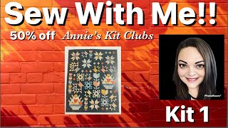 Sew with me! Chestnut Grove Nutmeg Block of the Month from Annie’s Kit Clubs  Kit 1 + 50% off