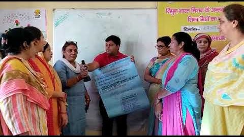 group presentation by teachers in nipun training at brc machhra meerut