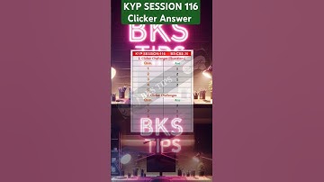 KYP SESSION 116 CLICKER ANSWER | SESSION 116 CLICKER ANSWER #bkstips #ytshorts