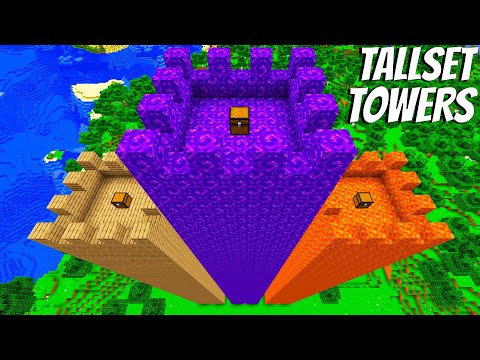 What's INSIDE the HIGHEST TOWERS in Minecraft ? VILLAGE TOWER vs PORTAL TOWER vs LAVA TOWER !