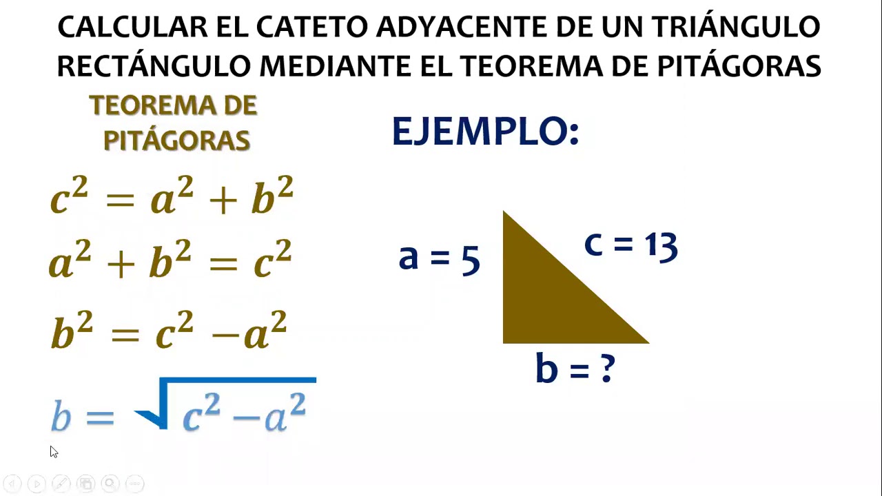 Calcular El Cateto Adyacente De Un Triángulo Rectángulo Mediante El