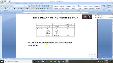TIME DELAY USING REGISTER PAIR IN 8085