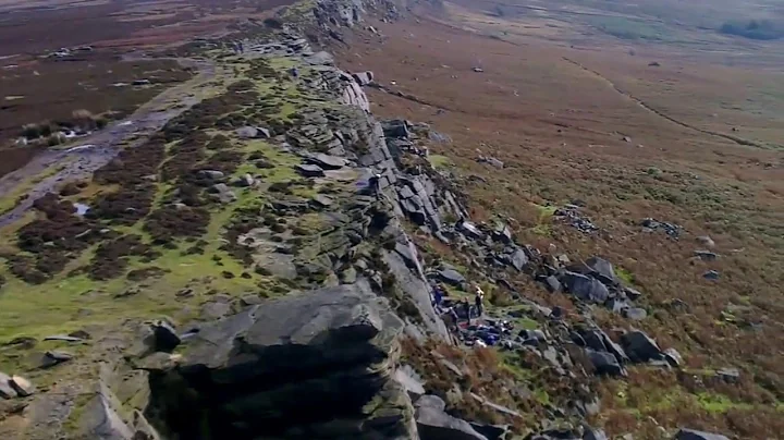 Stanage edge paragliding.