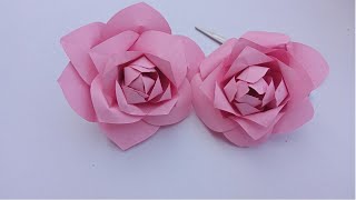 How to make paper lotus|how to make beautiful paper flower ????