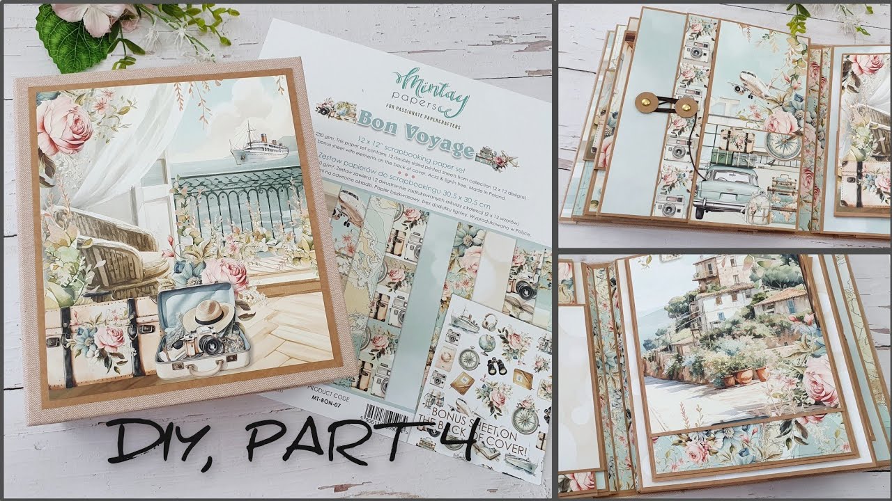 Photo album scrapbooking 📷 Mintay - Bon Voyage 😊 third page of the album 📷 diy tutorial...