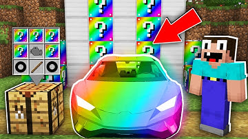 Minecraft NOOB vs PRO: HOW NOOB CRAFT a RAINBOW LUCKY BLOCK CAR in Minecraft? 100% trolling