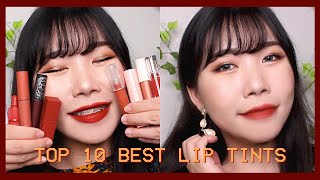 TOP 10 LONG LASTING KOREAN LIP TINTS | Mask-Friendly!!😷