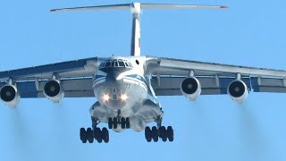 Тяжелый транспортный самолет Ил-76МД  посадка и взлет