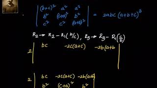 matrices: determinants-  prove det = 2abc(a b c)^3