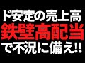 暴落に備えるディフェンシブ高配当株!安定売上高で鉄壁の守りを!