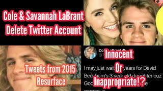 The LaBrant Fam Cole & Savannah Delete Twitter Lose Sponsorship Resurfaced Inappropriate Cole Tweets