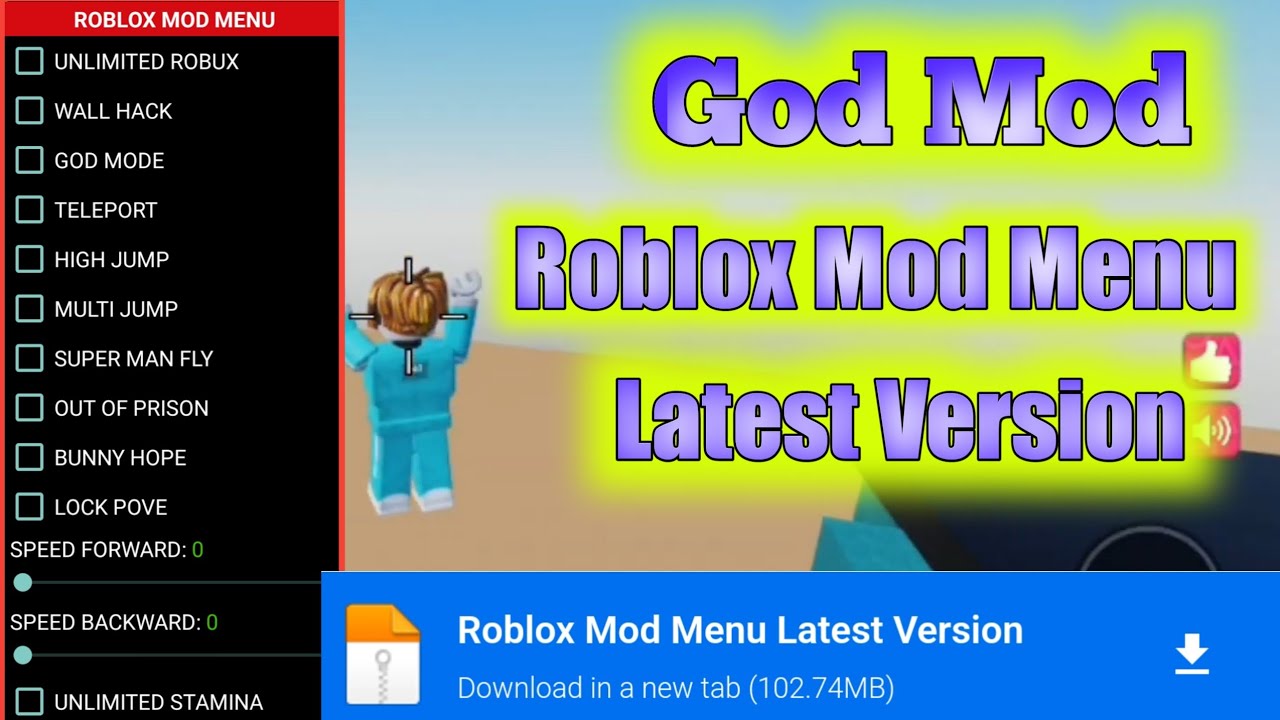 Roblox Mod Menu, v2.548.523, ✓With Robux, God Mode, No Banned