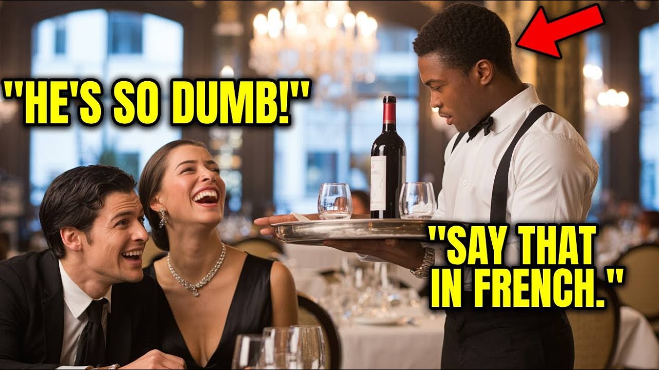 EVERYONE LAUGHED when the FRENCH BILLIONAIRE MOCKED the BLACK WAITER — until he REPLIED in FRENCH…
