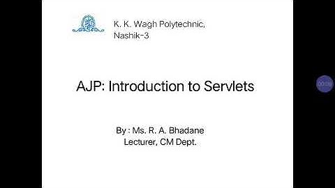 AJP : Introduction to Servlets
