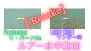 LUCKY CRAFT ( ラッキークラフト) wander (ワンダー) 80 , Pazdesign (パズデザイン) リ・バード90s ルアー水中動画　【Retake】