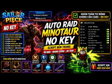 Cách Hack Sailor Piece Mobile PC Auto Farm Raid Minotaur No Key Fix Bug Fix Lag Siêu Mượt...
