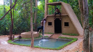 [ Full Video ] 25Days Building House, Deep Water well With Decoration Grass Around Swimming Pool