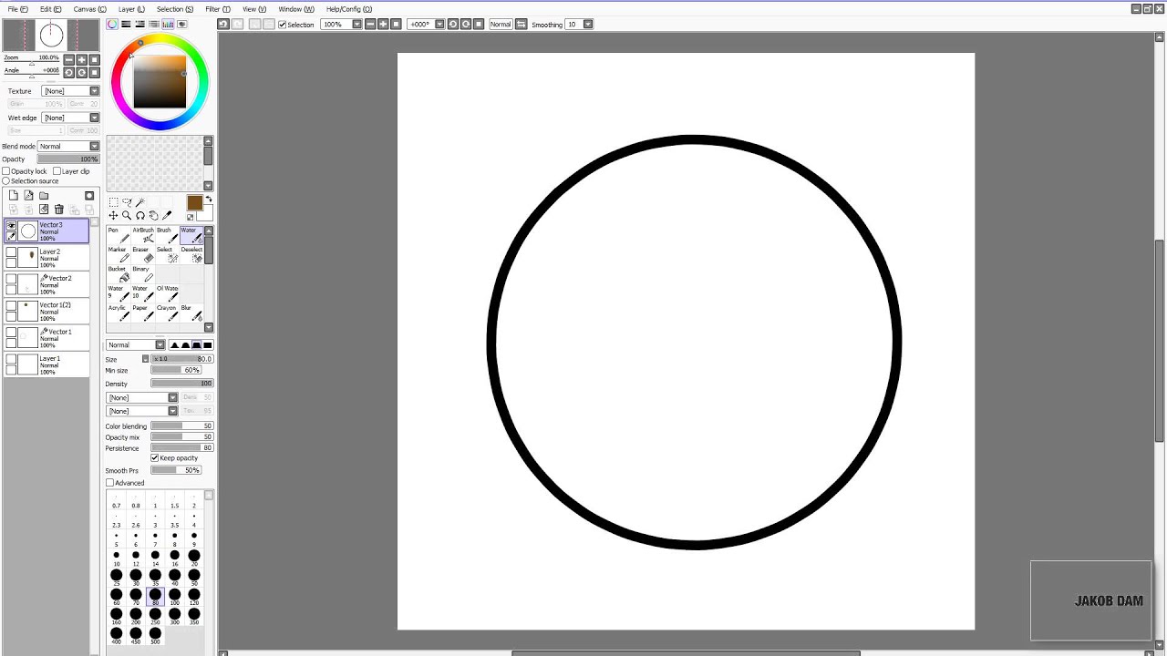 SAI beginner tutorial: pen tool (vector), circles and hair ...